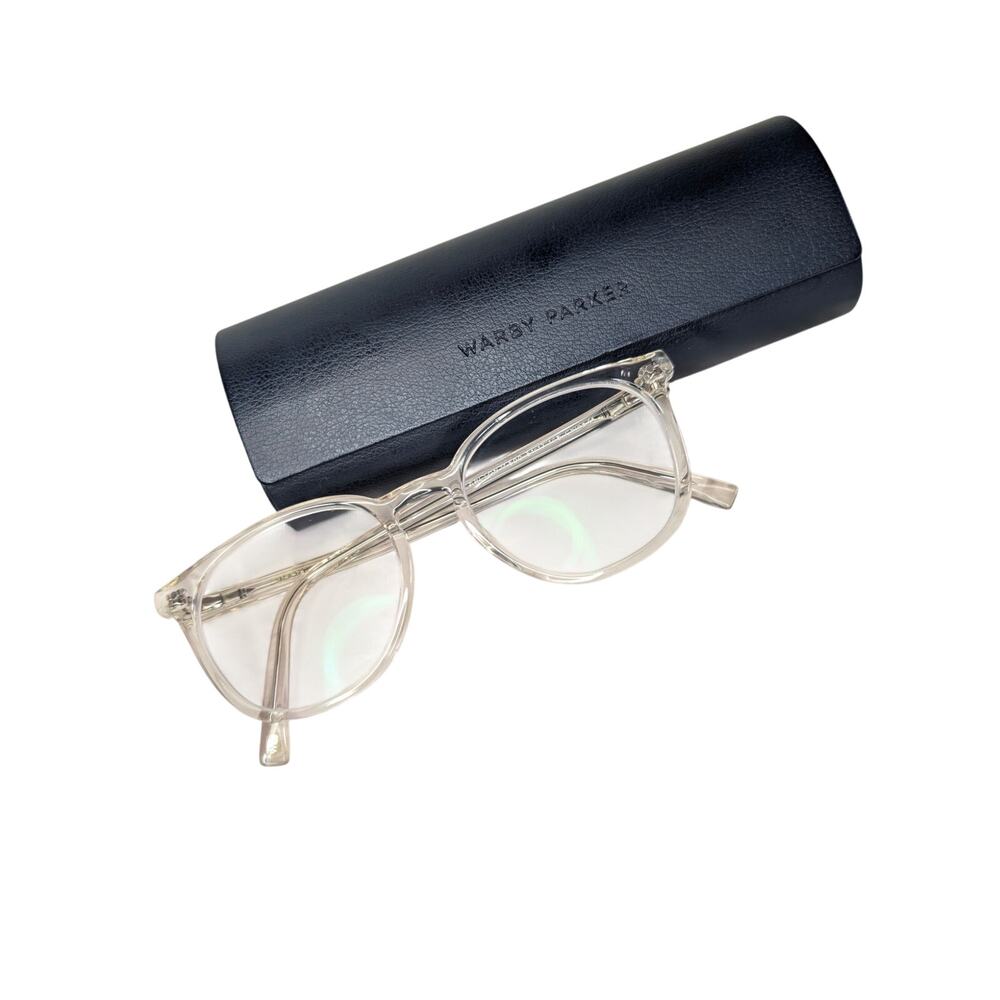 Warby Parker Glasses, The Carlton Crystal Clear Round Frame Prescription Eyewear